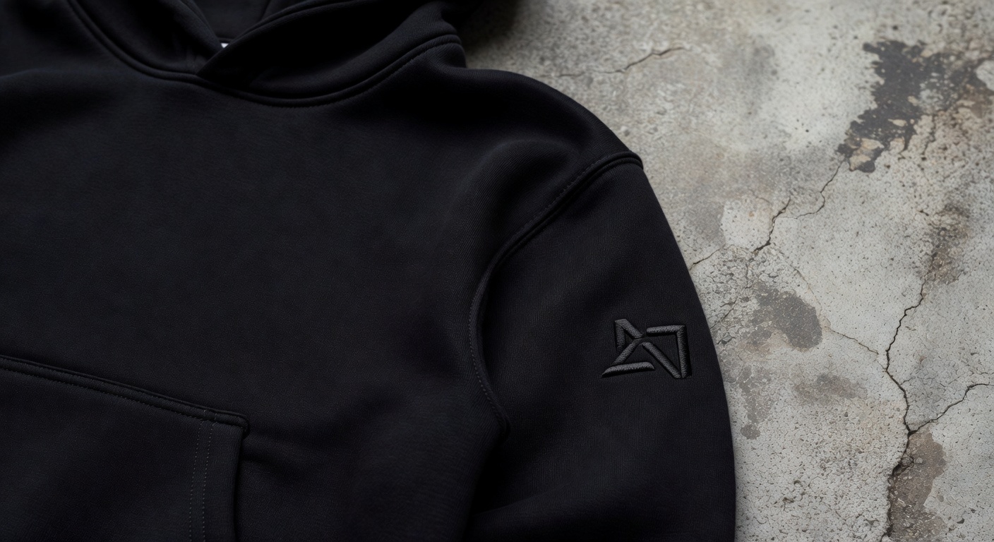 Custom Street Hoodie Black Detail View