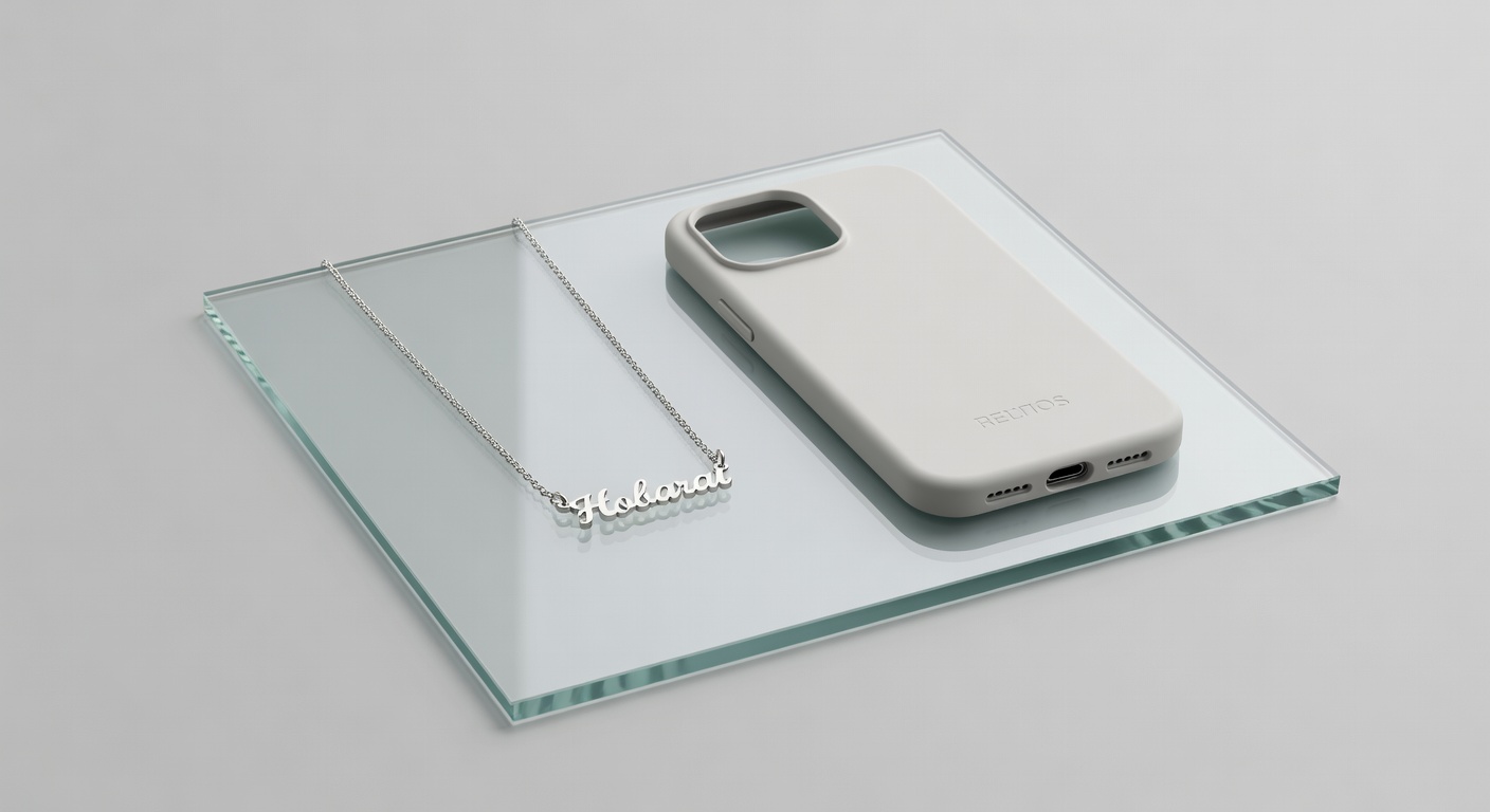 Minimalist Silver Name Necklace Close Up